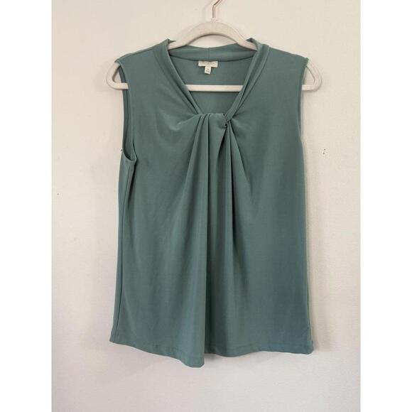 Talbots Tops - Talbots Sleeveless Knot Front Blouse in Sage Green, Size M